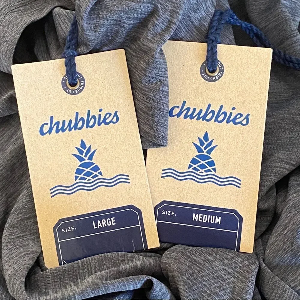 Chubbies The Embers Heathered Gray Short Sleeve Sport T Shirt NWT